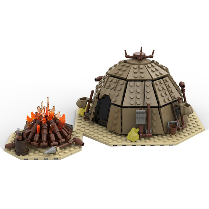 Moc The Tusken Raider Urtya Tent - Campfire/ Village on Tatooine rebuildvenus