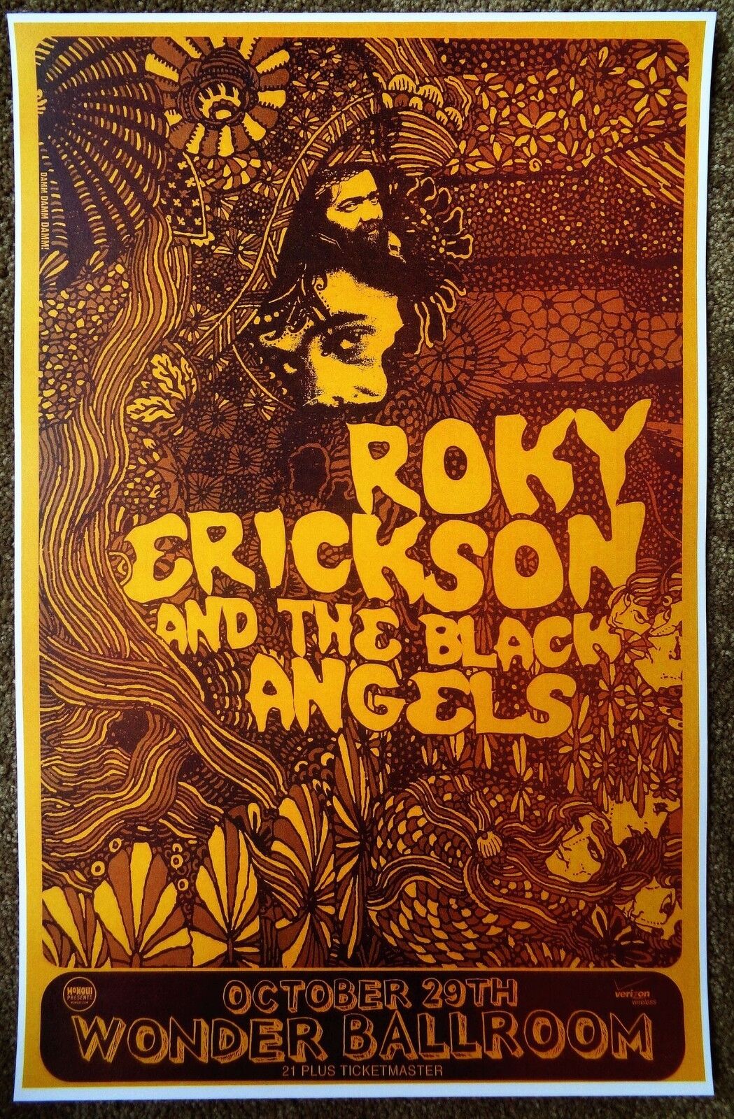 ROKY ERICKSON 2008 Gig POSTER Portland Oregon Concert