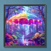 Parapluie Coloré Dans La Forêt-Perceuse Ronde Peinture Diamant-30 * 30CM