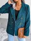 Fashion Solid Color Lapel Collar Buttoned Simple Blazers