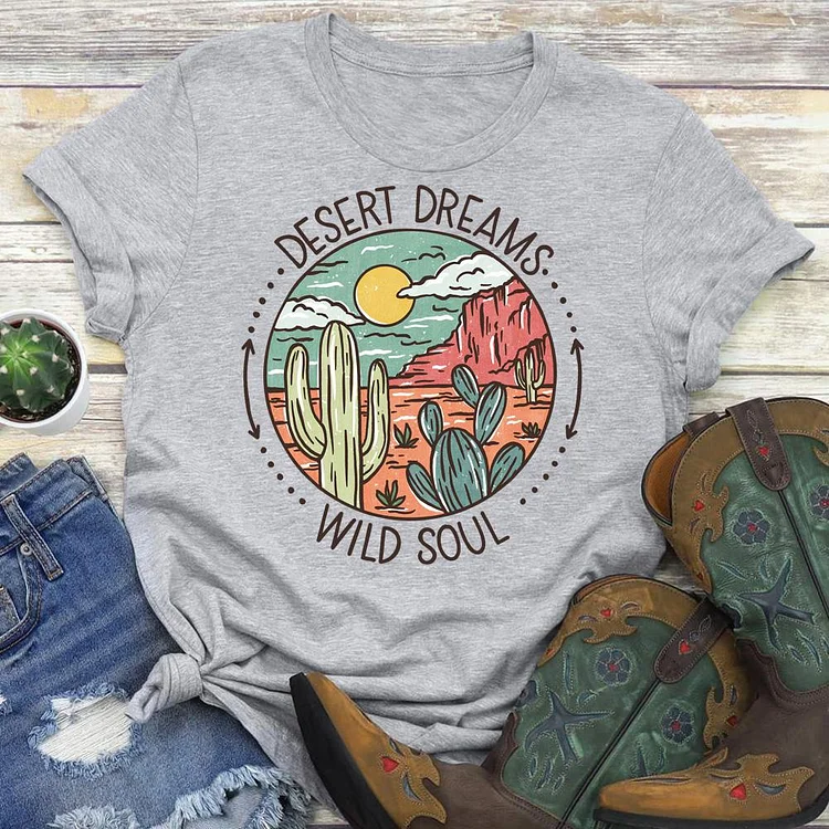 Wild soul Cactus Western T-Shirt Tee -06068