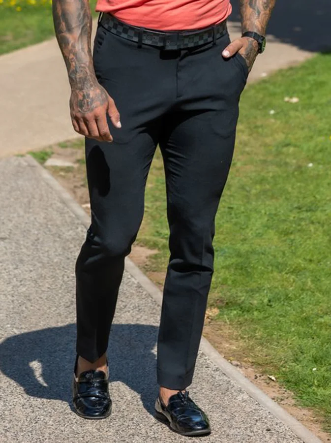 Relaxed Formal Black Stretch Trousers