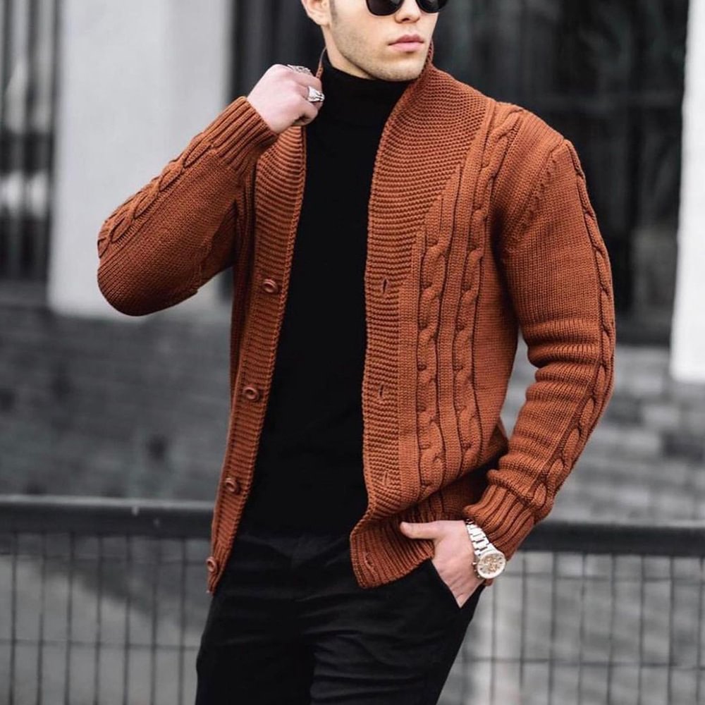 Men's sweater cardigan knitted jacket