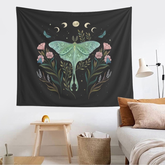 

Wall Tapestry - Moon Flower Butterflies-150*130cm, 501 Original