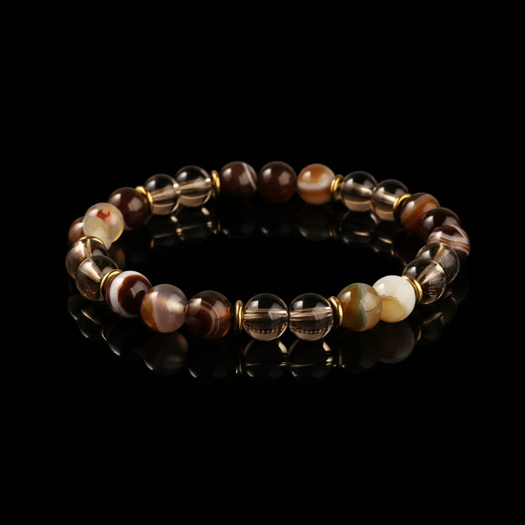 The Terra Series: Premium Brown Natural Stone Beaded Bracelet by JiStones