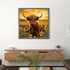 (Stamped/Counted) Hignland Cow Sunflower - 11CT Cross Stitch 40*40cm