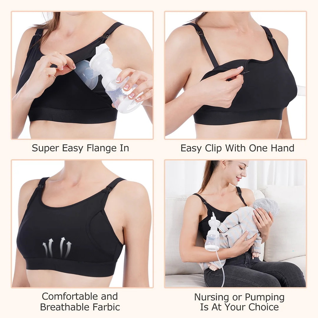 Momcozy Seamless Pumping Bra Hands Free, Comfort and Great