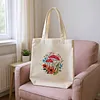 Cross Stitch Canvas Bag Making Kits with Hoop Frame Printed Embroidered Canvas Bags for Adults Handicraft Sewing Materials DIY Tote Handbag Needlepoint Kits 12.5x14.4in tapestrymarket