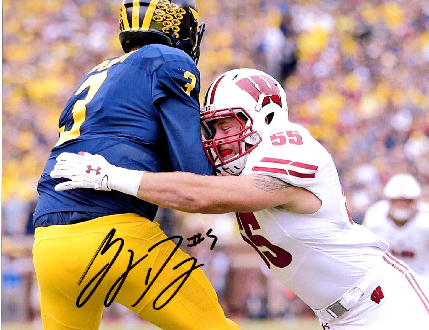 Garrett Dooley Wisconsin Badgers hand signed autographed 8x10 football Photo Poster painting