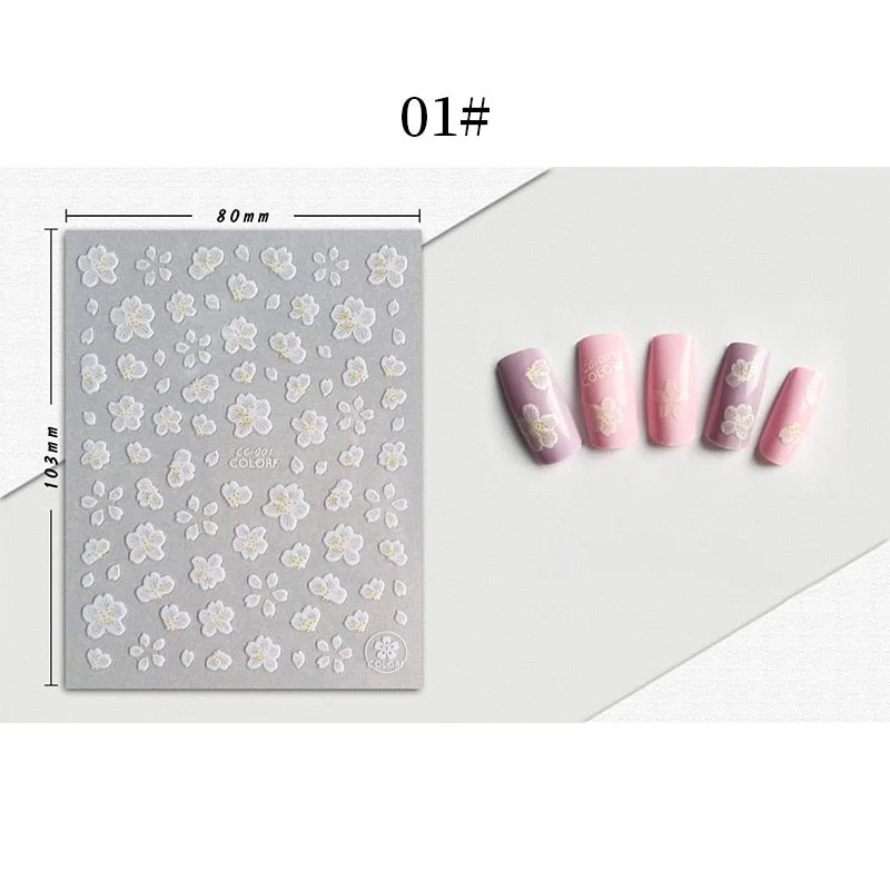 1 Sheet 3D Halloween Nail Sticker Christmas Skull Bone Snake Butterfly Maple Leaf Pattern Decals Manicures 3D Nail Decorations