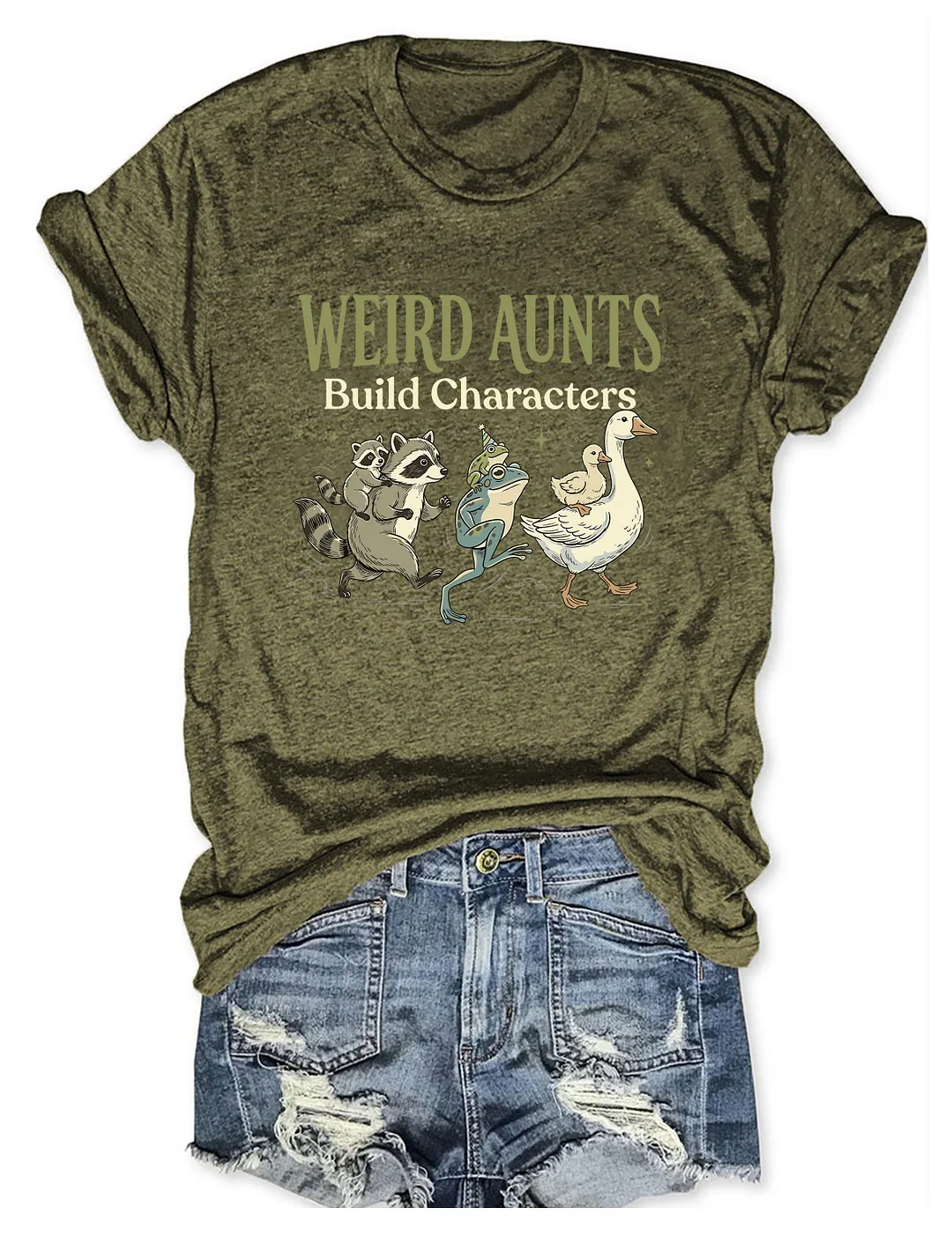 Weird Aunts Build Characters Funny Animal T-shirt
