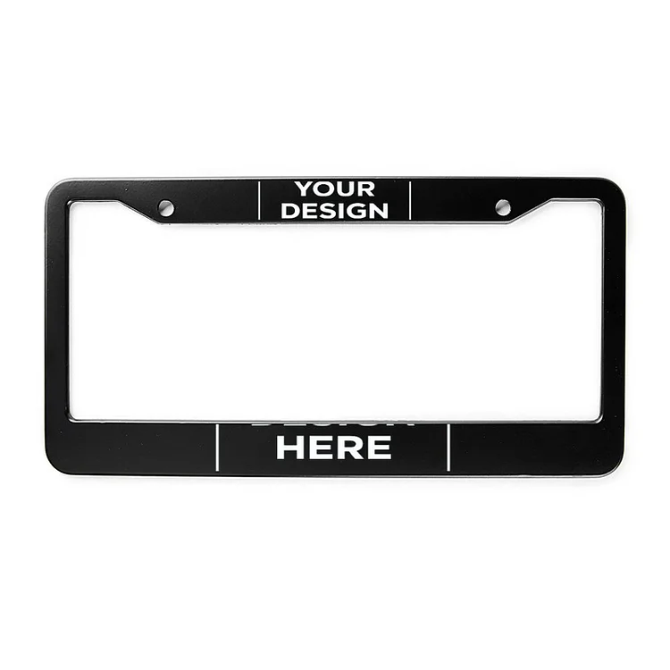 Personalized Design License Plate Frame Silver/Black