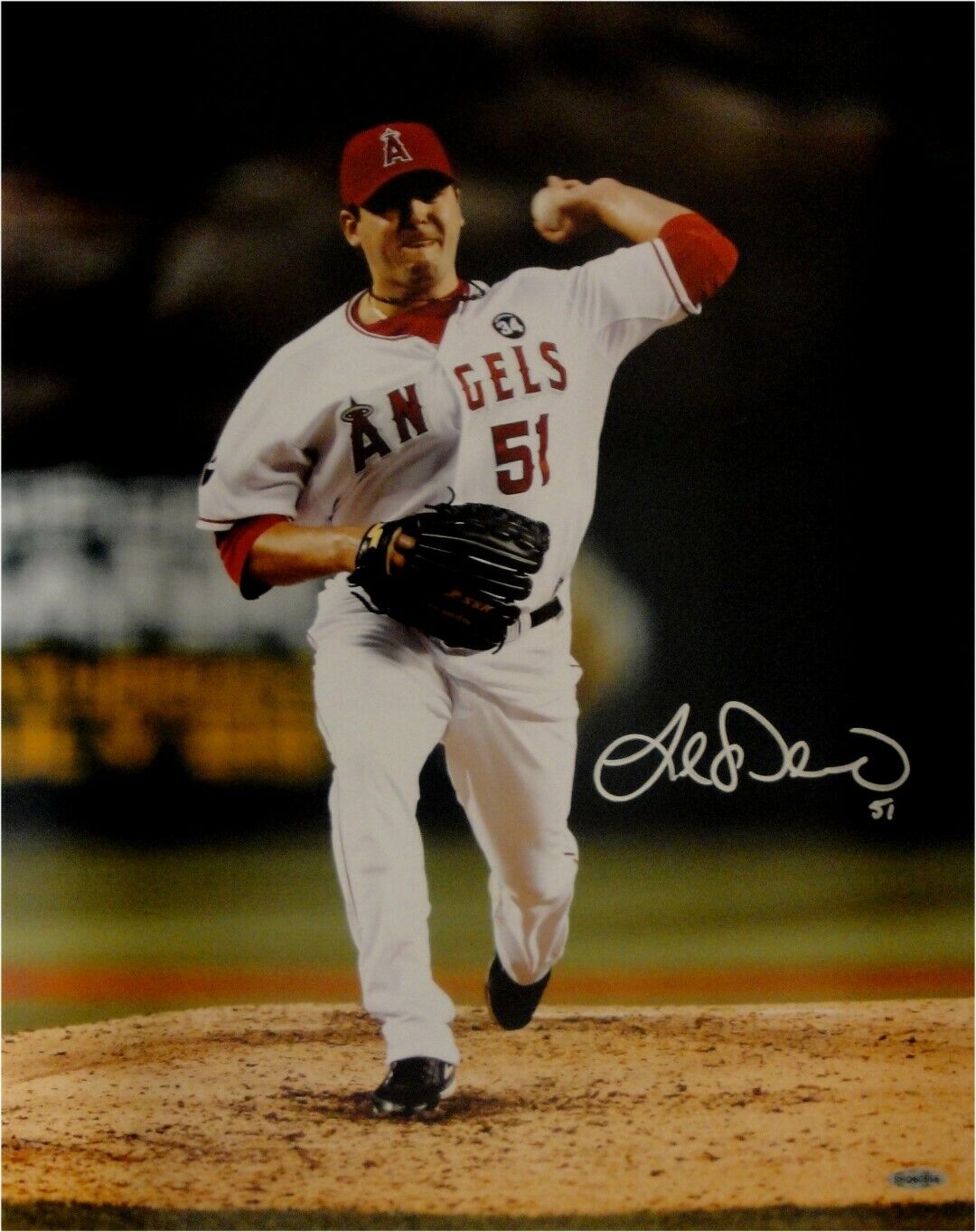 Joe Saunders Hand Signed Autographed 16x20 Anaheim Angels Photo Poster painting Pitching UDA 264