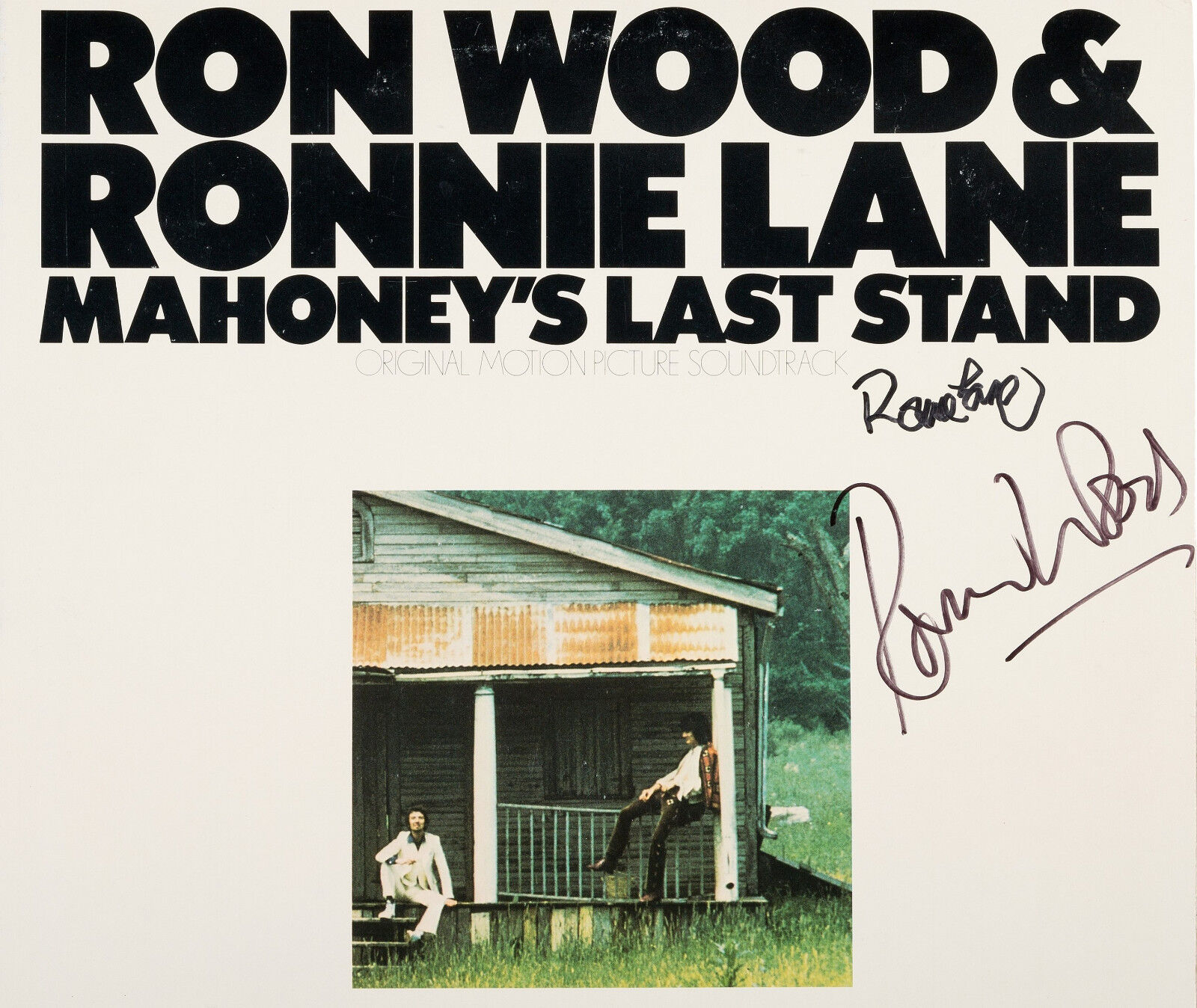 RON WOOD & RONNIE LANE Signed 'Mahoney's Last Stand' Photo Poster paintinggraph - preprint