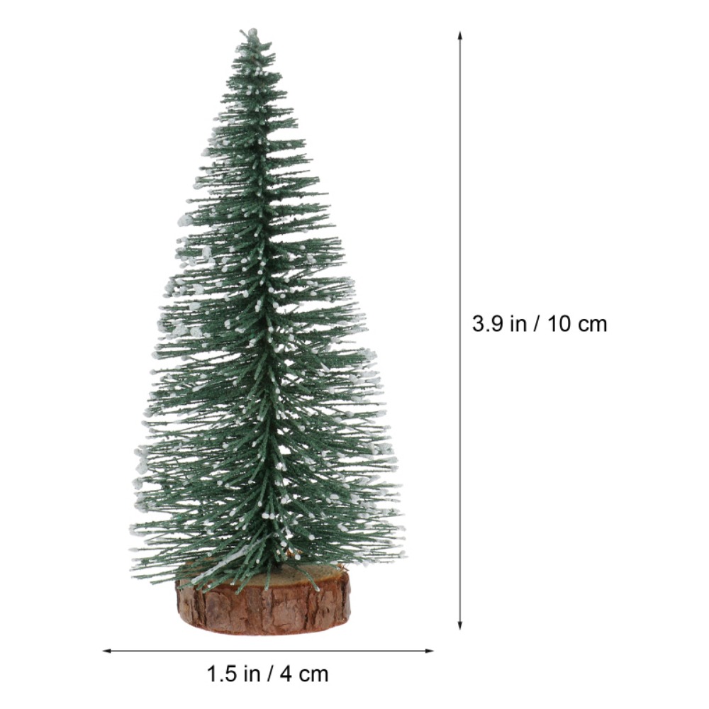 Tegooe Mini Faux Pine Tree with Wood Base - Snow Flocked Christmas Tabletop Decoration