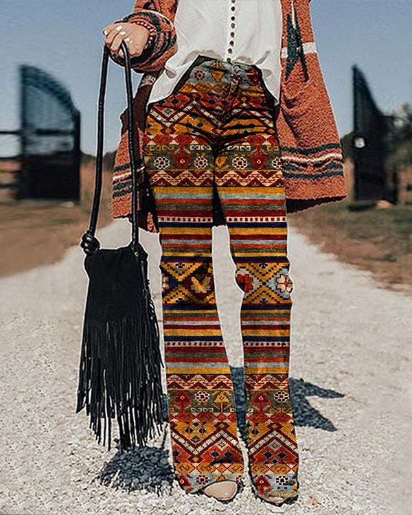 Women's Vintage Check Print Jeans