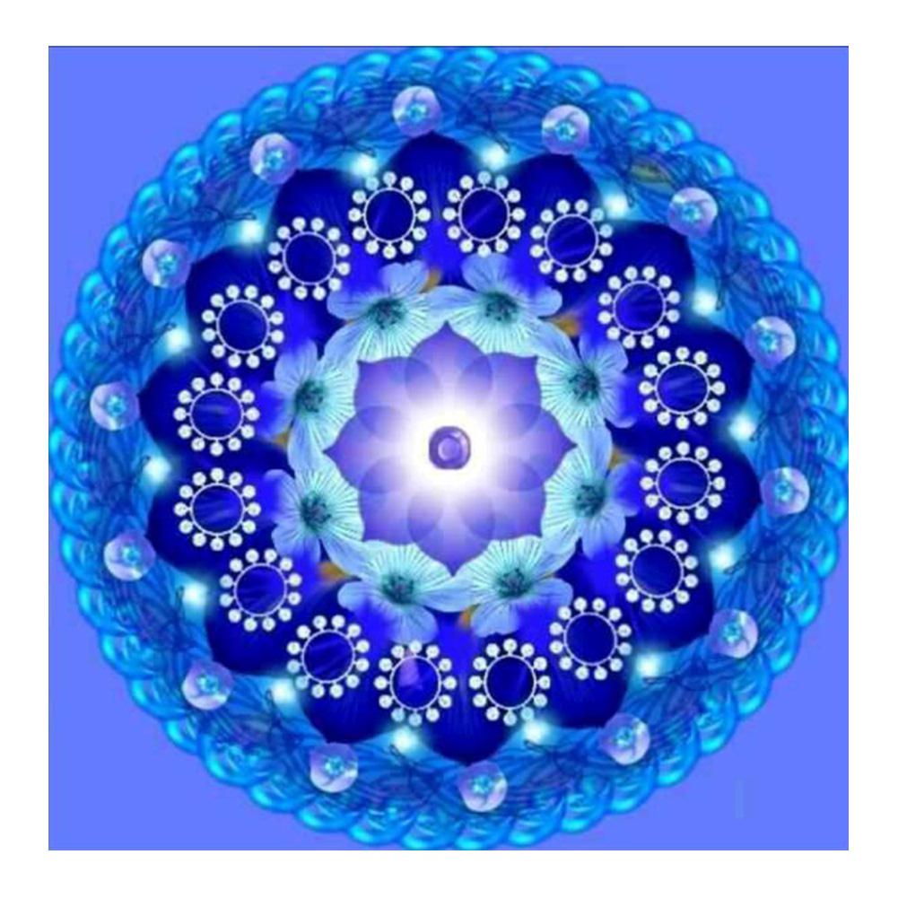 

30*30CM - Blue Flower - Round Drill Diamond Painting, 501 Original