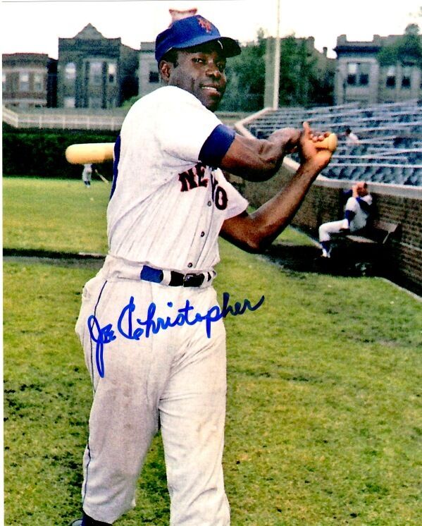 Signed 8x10 JOE CHRISTOPHER NEW YORK METS Autographed Photo Poster painting - COA