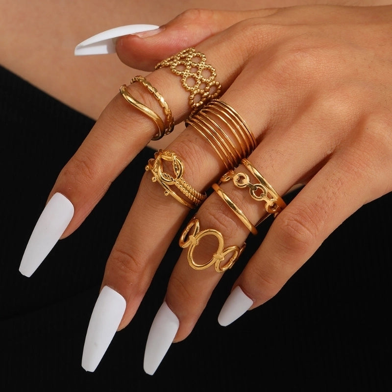 Minimalist Classic Style Solid Color 304 Stainless Steel Plating Rings