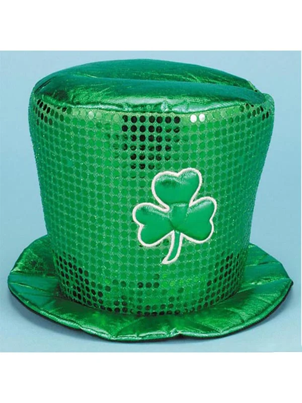 St Patrick's Day Hat Shamrock Top Hat Stovepipe Hat for Party-elleschic