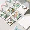 6Pcs Diamond Painting Butterfly Flower Bush Greeting Card Set with Envelopes for Birthdays Thanksgiving & Special Occasion