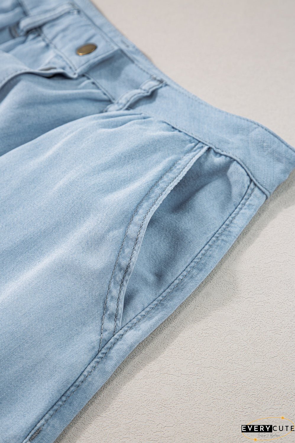 Buttoned Cotton and Linen High-Low A-Line Skirt