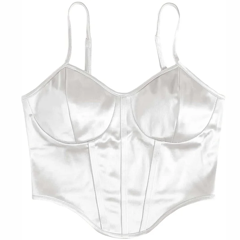 Brownm Brownm Satin Show Chest Bundle Waist Sexy Sling Show Back Vest Female Summer Small Top Female