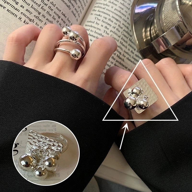 Fashion Solid Color Copper Silver Plated Open Ring 1 Piece