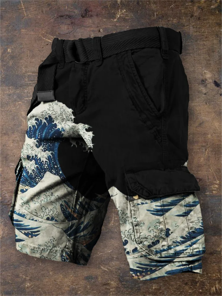 Men's The Great Wave Japanese Art Cargo Shorts