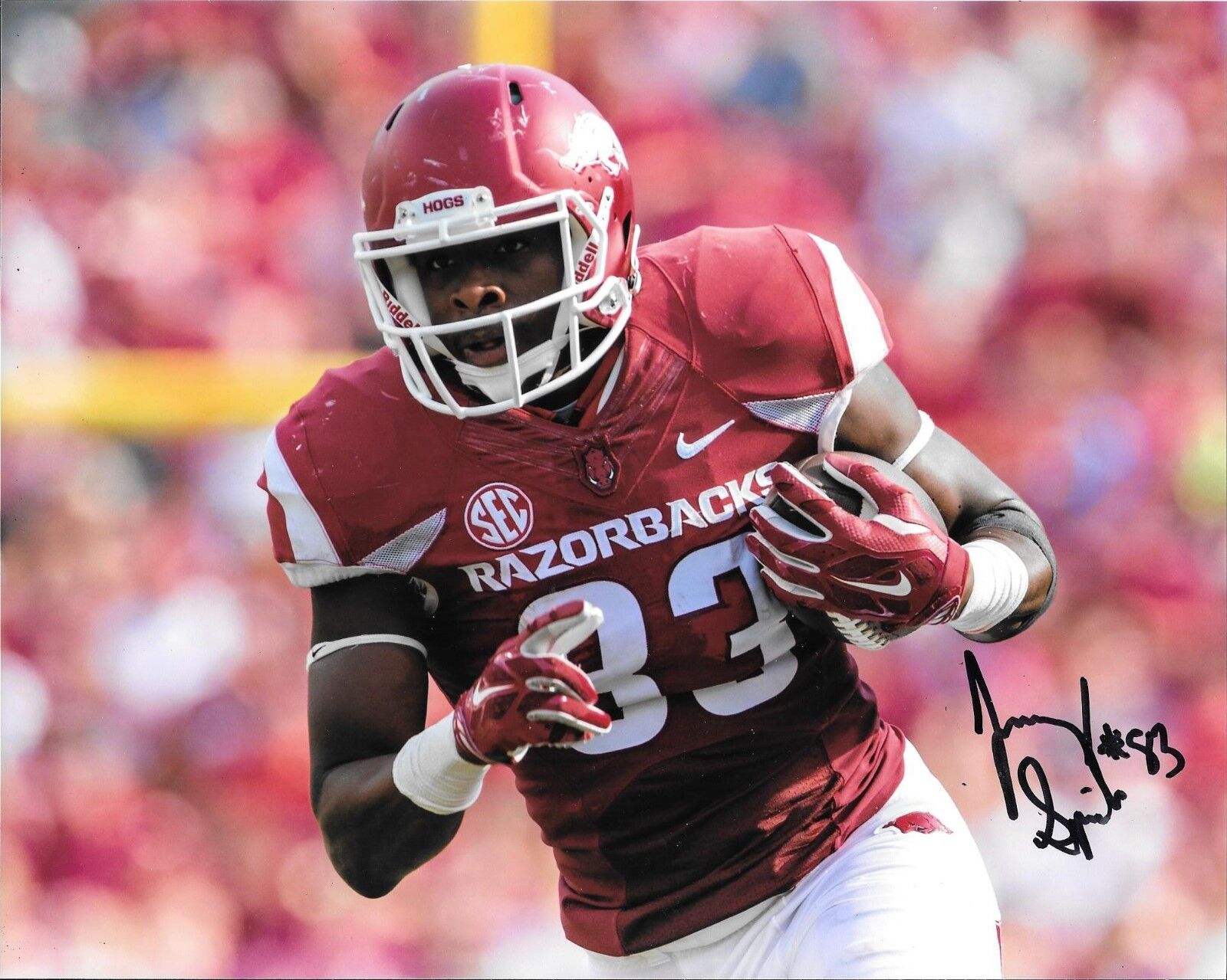 WASHINGTON REDSKINS JEREMY SPRINKLE SIGNED ARKANSAS RAZORBACKS 8X10 Photo Poster painting W/COA