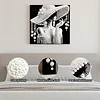 DIY Pearl Painting Hat Elegance for Home Wall Decor with Frame(30*30cm)