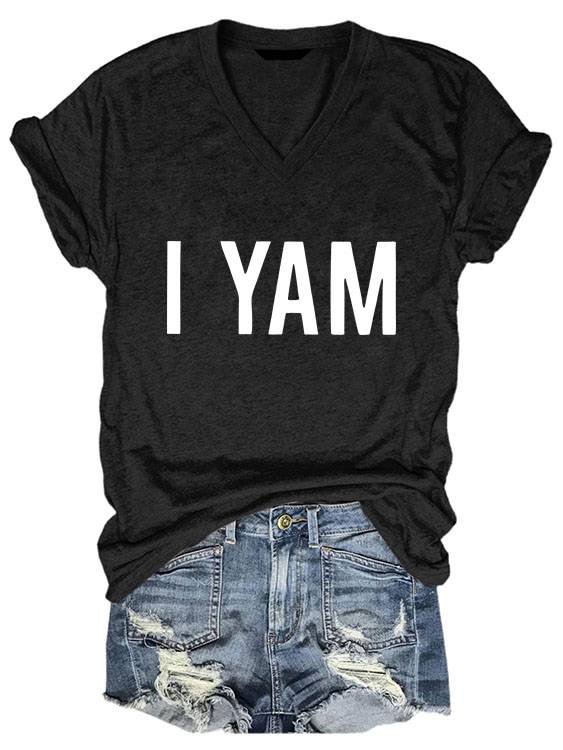 She's My Sweet Potato I Yam Print Casual T-shirt