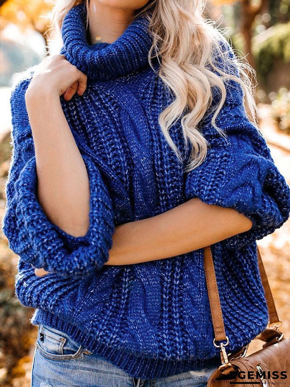 Casual Plus Size Cowl Neck Sweater Pullover | EGEMISS