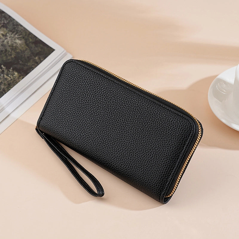 Women’s Solid Color Pu Leather Zipper Wallets