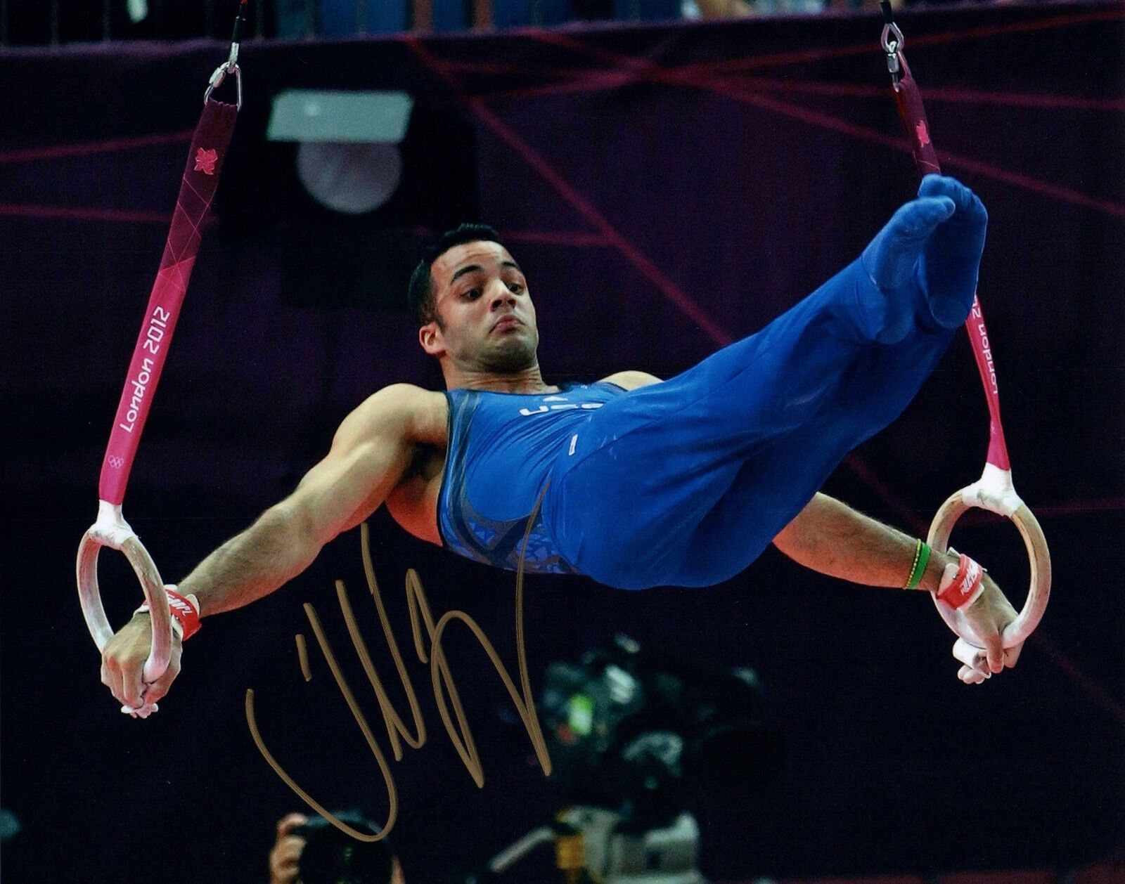 Danell Leyva Signed Autographed 8x10 Photo Poster painting USA Olympic Gymnast Rio 2016 COA