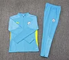 2024/2025 Manchester City Half-Pull Training Suit Sky Blue Football Shirt 1:1 Thai Quality Set