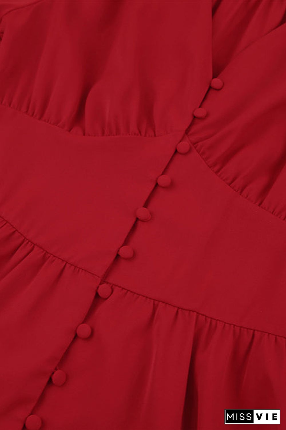 Cuff Buff Long Sleeve Button Dress
