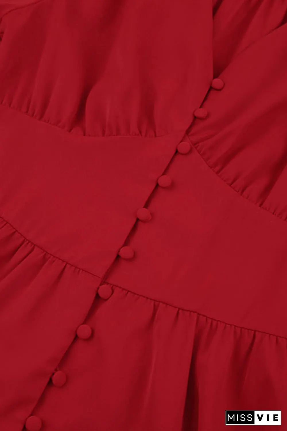 Cuff Buff Long Sleeve Button Dress