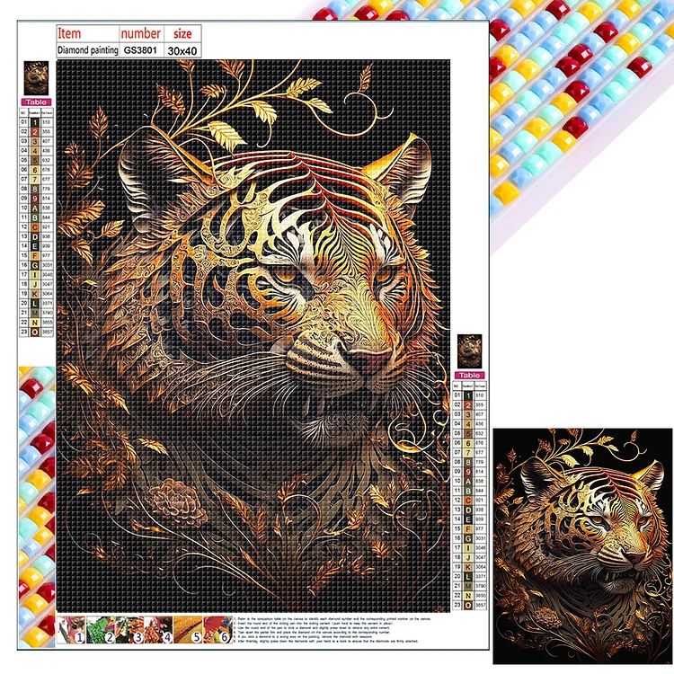 Hot Stamping Tiger - Full Square - Diamond Painting(30*40cm)