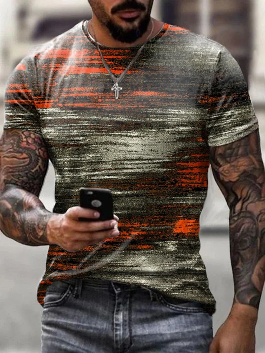 Men's casual round neck short-sleeved T-shirt
