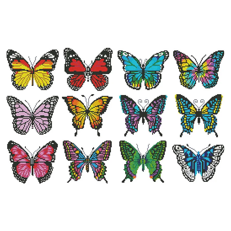 【Mini Set】Butterfly 15*18cm (Canvas) Full Round Drill Diamond Painting gbfke