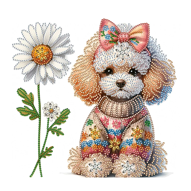 Partial Special-Shaped Diamond Painting - Teddy Dog 35*30CM