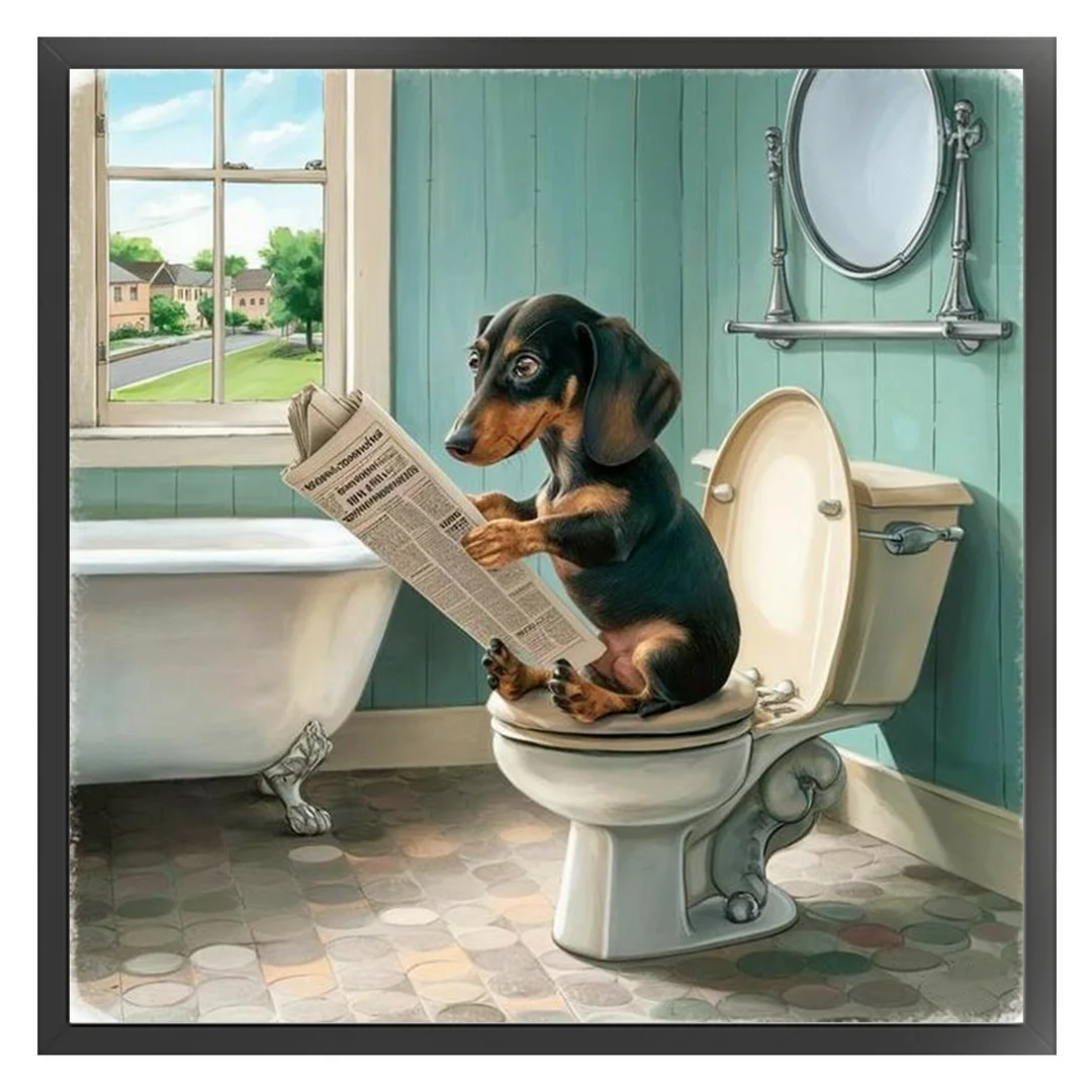 Dachshund Full 11CT DIY Stamped Cross Stitch Kits 40x40cm for Adults Home Decor