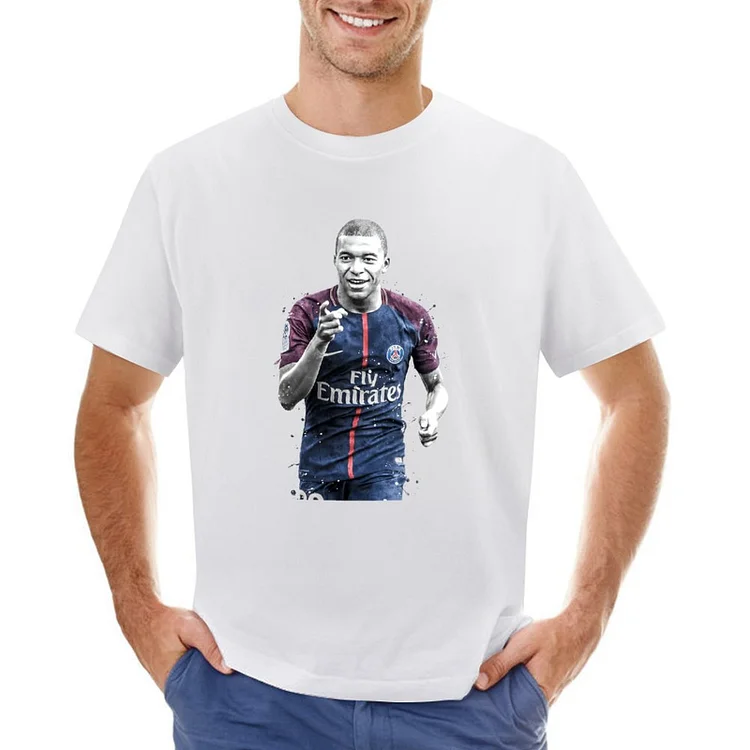 Kylian Mbappe Inspired Splash Art Men's Soccer Culture Tee