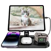 Tablet Phone Holder Magsafe Magnetic Three-in-one Wireless Charger Desktop Fast Charging Base Foldable 4-in-1 Charging Base Multiple Apple Device Wireless Charging Station, Suitable for Huawei Apple 15 iPhone 14 Charging Universal Apple Watch 9 Watch