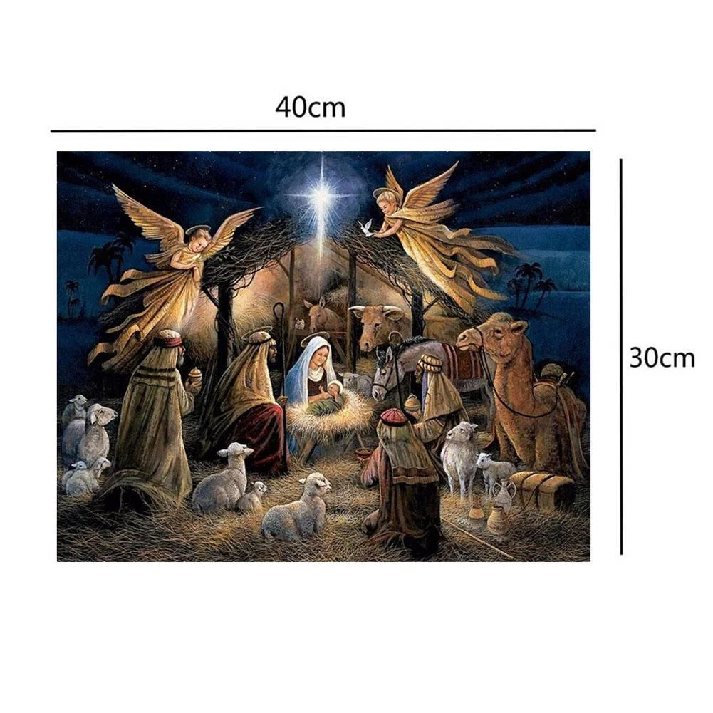 Diamond Painting - Partial Round Drill - Birth of Jesus(40*30cm)