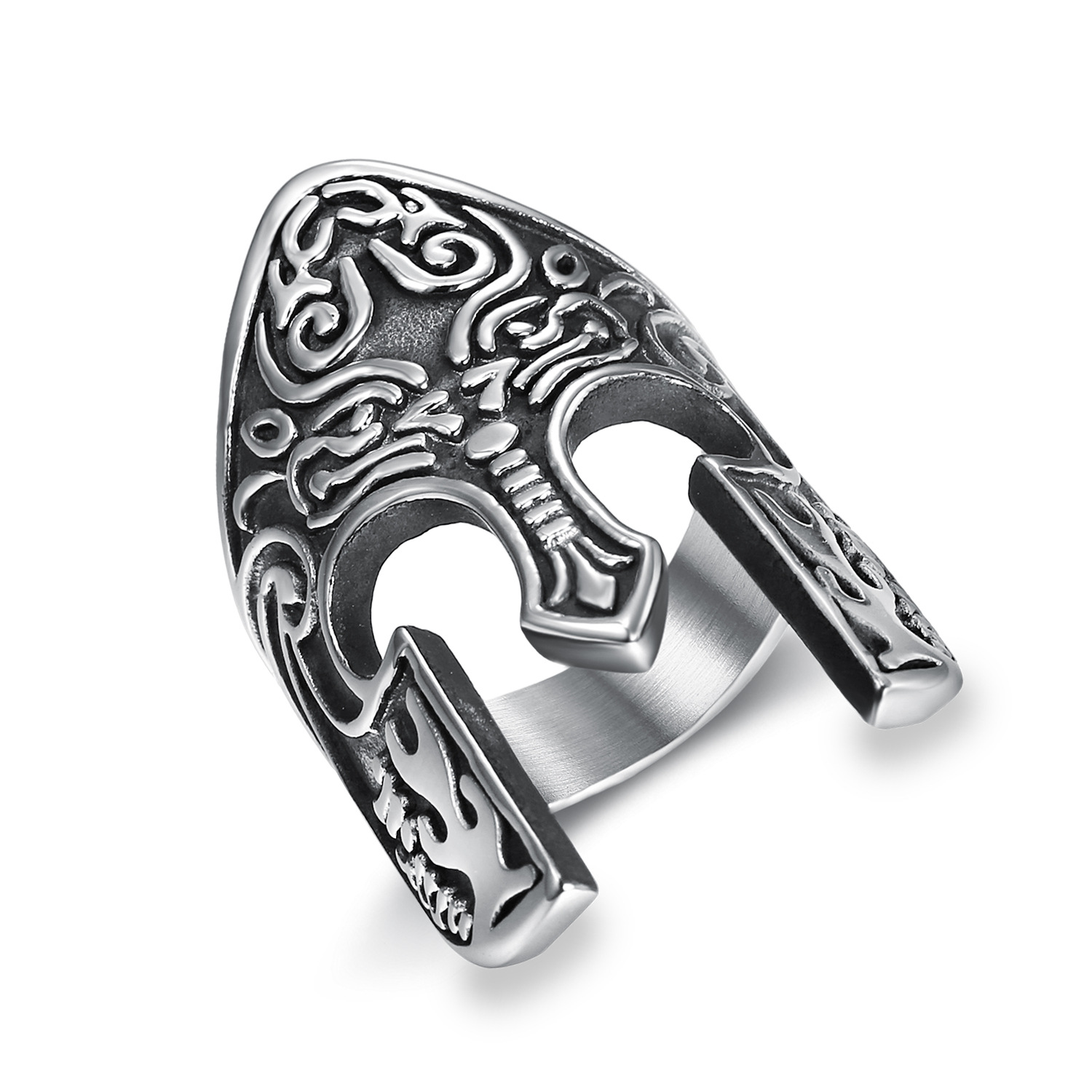 Spartan Stainless Steel Ring: Armor Reborn, Wear Your Warrior’s Honor