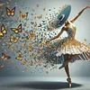 Blue Butterfly Ballerina Special Shaped 5D DIY Partial Drill Diamond Painting Kits 30x30cm Diamond Art Kit for Adults Home Decor