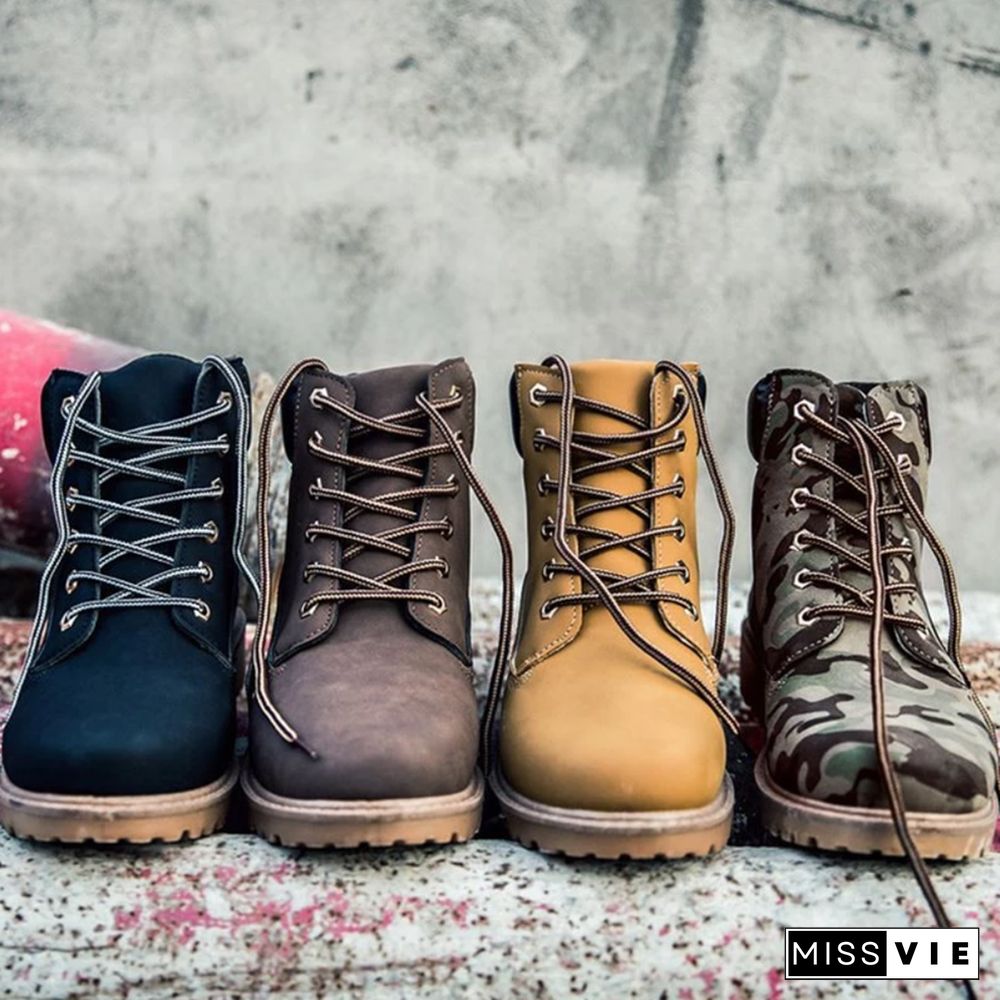 Vintage Martin Boots Lace-up Round Toe