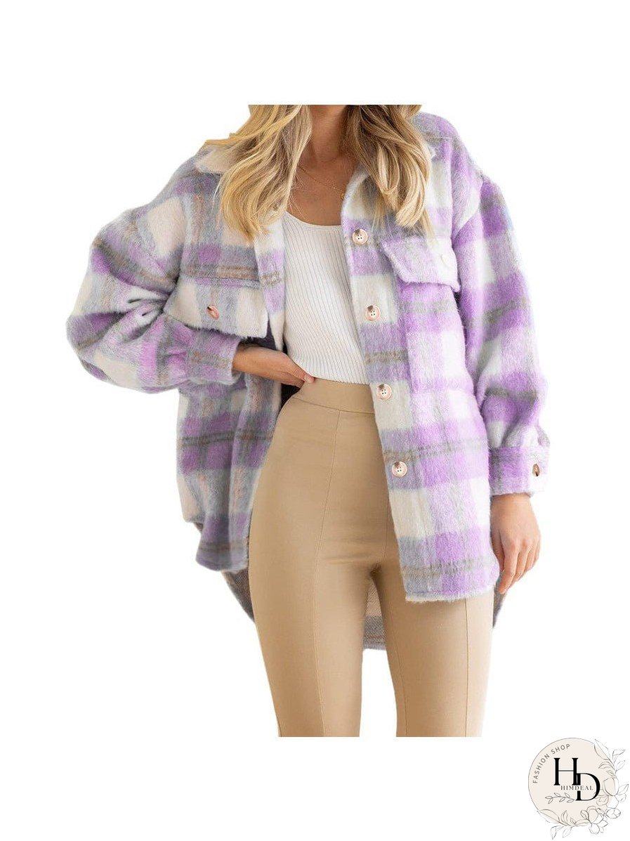 Stylish Plaid Shacket for Women